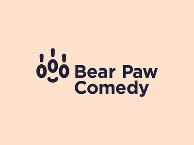 Bear Paw Comedy Logo animal animals bear branding claws comedy eyebrow eyes face funny logo mark paw seeing sight smile