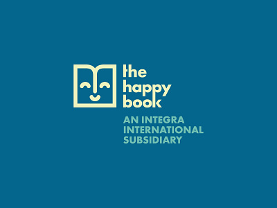 The Happy Book Concept Logo book branding emoji face happy identity logo mark open opened book outline smile smiley