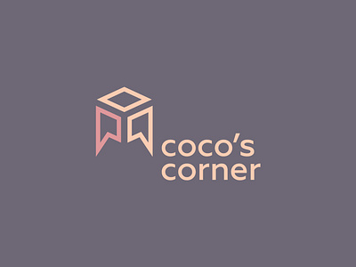 Coco's Corner Logo blog branding chat communication corner logo logo design mark message messaging outline speech bubble square talk talking voice