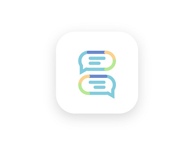 Chat App Icon for iPhone app app icon blue branding chat chat bubbles clean colorful design green icon ios iphone logo mark message messenger mobile outline unused logo