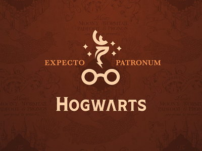 Harry Potter / Hogwarts Logo brown expecto glasses harry potter hogwarts lightning bolt line lineart logo magic map marauders patronum stag texture