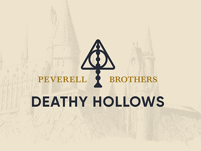 Deathly Hollows Logo deathly hallows dumbledore elder wand hand drawn harry potter hedwig hermione granger hogwarts light lineart logo magic magic wand modern outline outlines peverell ron weasley witch wizard