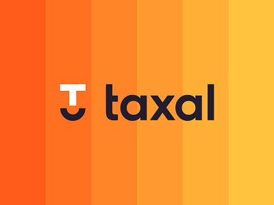 Taxal bands branding face identity logo logotype mark orange smile software stripes t tax taxes