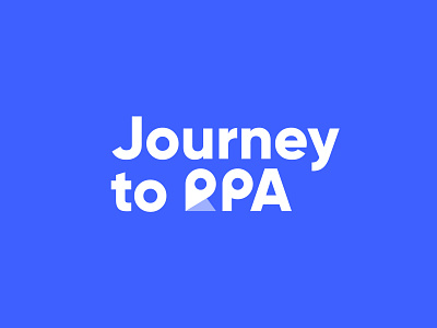 Journey to RPA application blue bold branding double tone identity location logo logotype map mark robot robotic process automation rpa software task travel