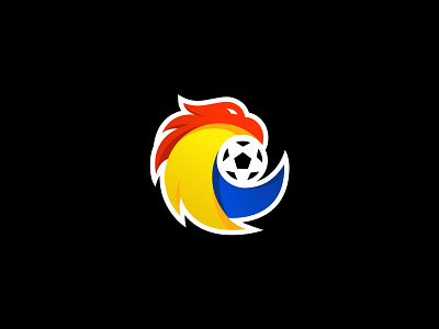 Romanian Football Federation animal ball bird branding eagle esports gaming gradient identity logo mark mascot romania round soccer spiral stripes vector