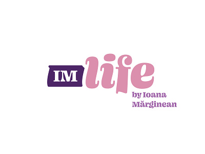 IM Life branding curly herbal identity im life logo mark natural organic pink purple script