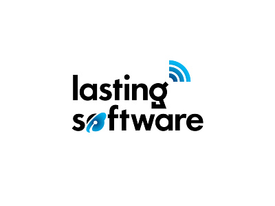 LASTING Software antena branding dish identity logo logotype mark orbit planet satellite soft software space speed waves wireless