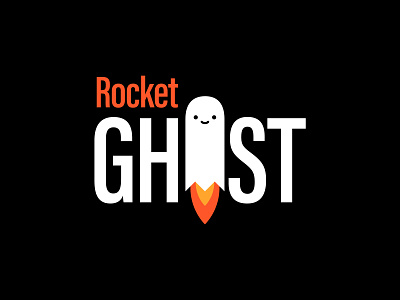 Rocket Ghost creepy cute double meaning fire flame fly ghost halloween happy inktober kawaii launch logo logotype mark rocket spooky