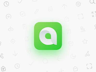 Air Quality App Icon air app app icon art branding circle clean design gradient green icon identity illustration logo mark minimal mobile design ui