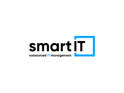 smart IT blue branding dev development identity it logo logotype management mark outsourced outsourcing smart software square tech technology