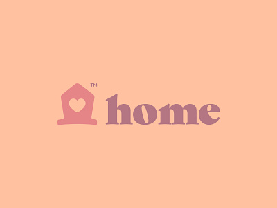Home branding family heart home house identity logo love mark pattern roof serif warm