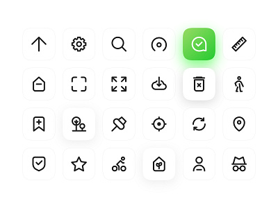 Outlined Icon Set android app application bradient grid icon icon system iconography iconset ios minimalist outline pack set superelipse symbols ui user experience user interface ux