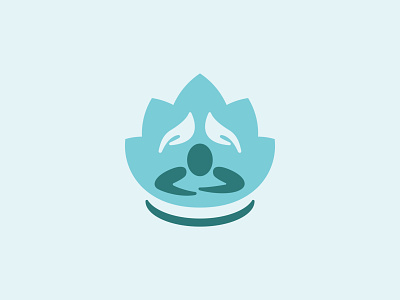 Zen Massage Logo blue branding calm chill flower leaf logo mark massage sleep water lily zen