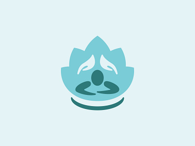 Zen Massage Logo blue branding calm chill flower leaf logo mark massage sleep water lily zen
