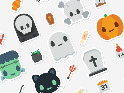 Halloween Sticker Pack art cute halloween illustration scary spooky sticker stickerpack stickers vector