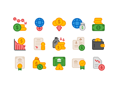 Economic Crisis and Recession Icon Pack currency economic recession economy global icon pack icon set inflation money stock