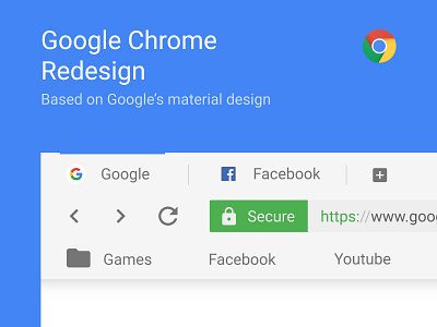 Google Chrome Redesign chrome flat google material design ui