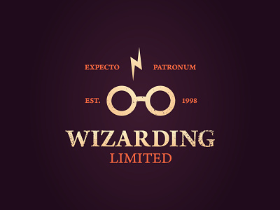 Harry Potter Logo branding expecto patronum glasses grunge texture harry potter logo logotype potterhead pottermore scar typography wizard wizarding world wizards