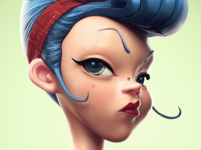 Rockabilly Girl 3d 3dsmax character girl modeling sculpt shader texture vray zbrush