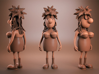 Rê Bordosa - Sketch 3d 3dsmax cartoon character clay comics girl sculpt vray zbrush