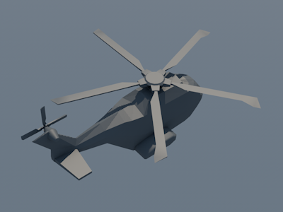 AW101 cinema 4d flatshaded helicopter low poly model render