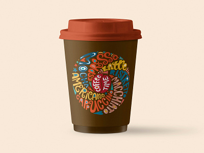 Coffee cup with Typography Illustration