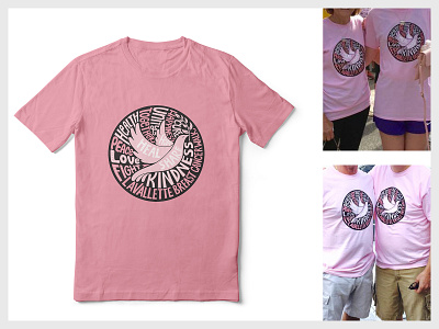 Breast Cancer Charity Event T-shirt Design branding design emblem hand drawn illustration lettering logo