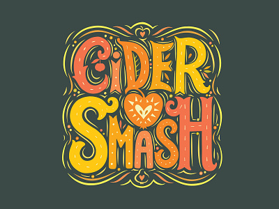 Cider Festival Hand-Lettered Logo alcohol branding design emblem hand drawn illustration lettering logo typography vector