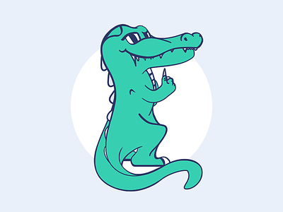 Crocodile like alligator animal clean creature croc crocodile green illustration art like a boss minimal art promo web