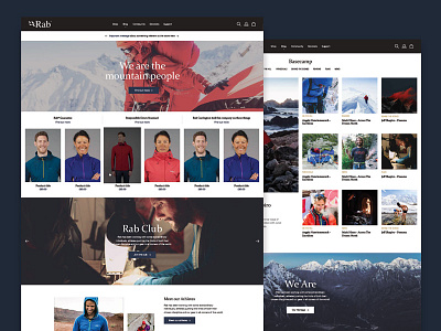 Re-branding Rab ecommerce outdoor rebrand shop ui ux