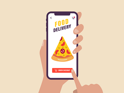 Food delivery design food buy online phone graphic design illustration vector портрет