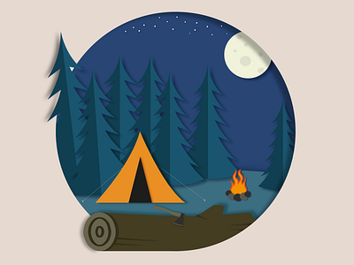 Overnight in a tent 2022 design digital graphic design illustration vector