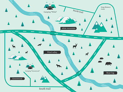 Forest recreation map 2022 design digital graphic design illustration vector