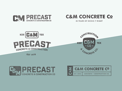 C&M Precast branding design logo