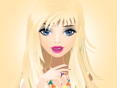 Modroočko (Blue-eyed) beauty blonde blue fashion hair illustration lips style