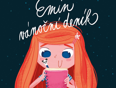 Book cover - Emin vánoční deník applepencil artwork book christmas cover girl illustration procreate