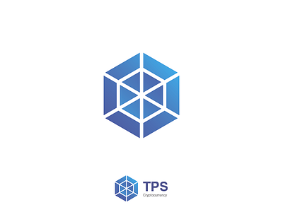 TPS crypto cube currency design logo monogram