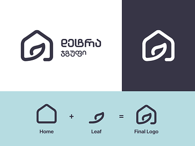 Detra brandbook company concept design engineering grid home house leaf logo mark monogram symbol tsverava typography