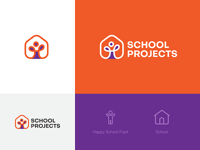 School Projects building concept design development georgia grants happy logo logo design mark monogram pupil school school project study symbol tsverava ui