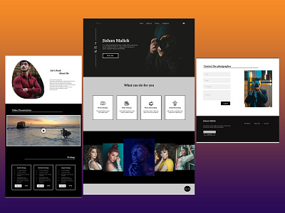 Landing Page Of Photoshoot. graphic design landing page logo optin page ui