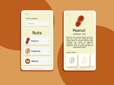App with icons Nuts app design icon logo vector