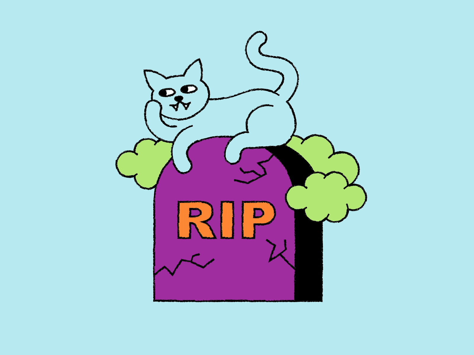 Halloween series 2021 🎃 cat doodle gif halloween illustration spooky