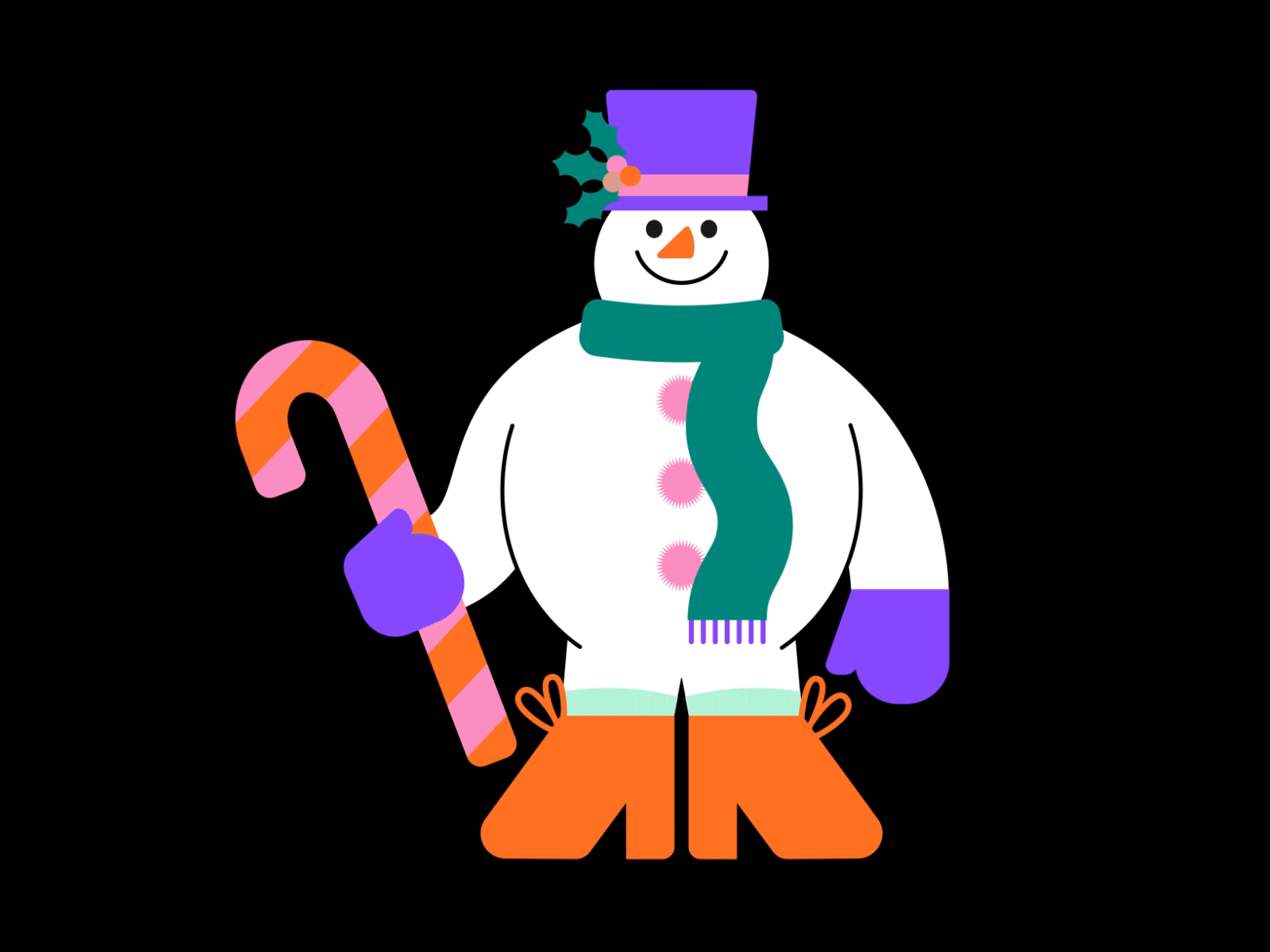 Snowman doodle gif illustration snowman winter