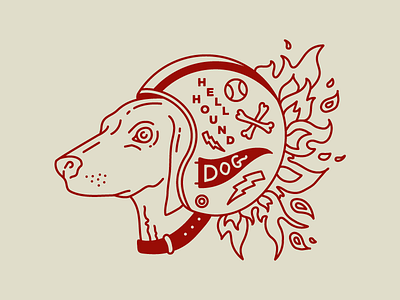 Hell Hound design dog hound illustration line work type typography