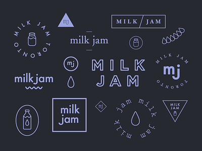 Milk Jam bakery branding logo mood board progress wip wordmark