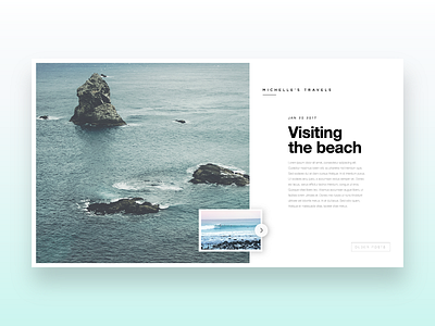 Photo Blog blog design interface layout minimal process travel ui ux web wip