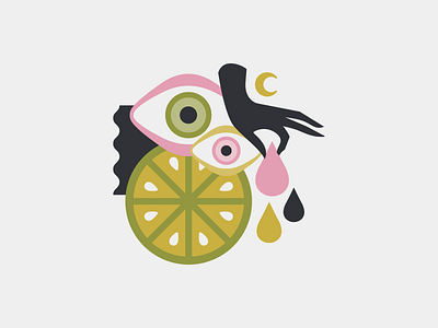 Shapes abstract eye hand illustration lime shapes wip
