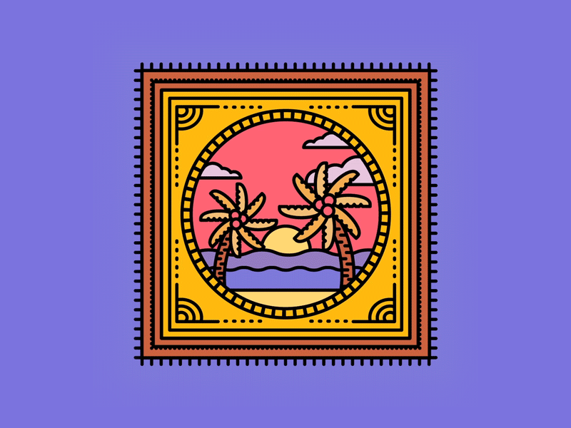 Tropical gif gif illustration palms sun tropical