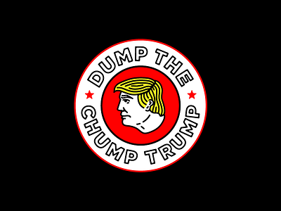 Dump the Chump badge doodle illustration trump type