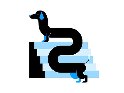 Doggie dachshund dog doodle illustration wiener dog